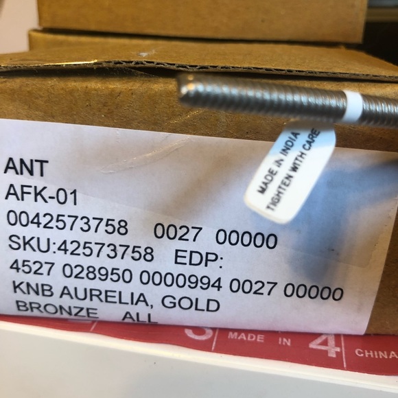 Anthropologie Gold Asymmetric Knob Dresser Handle Pull Table Wood Bronze Aurelia - Picture 5 of 6